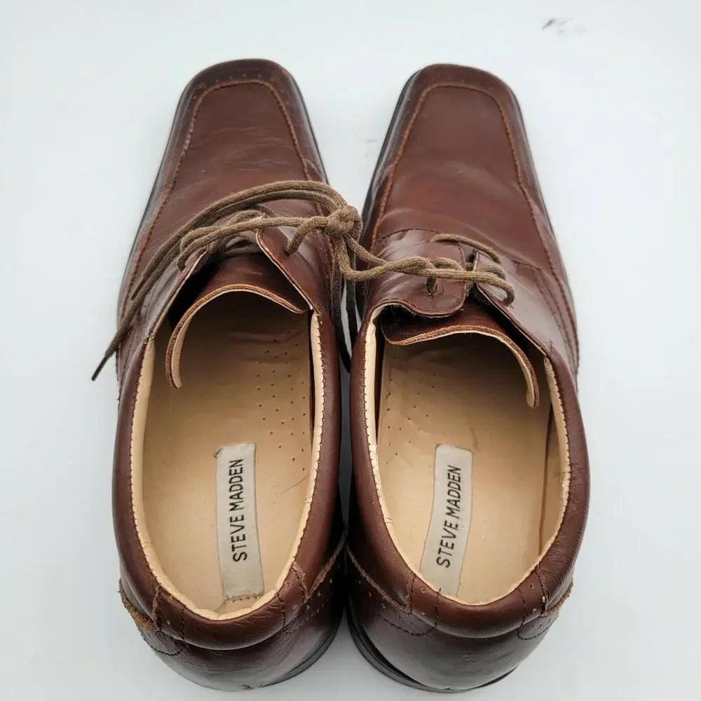 Steve Madden Oxford Shoes Mens Size 10.5 Kanon Brown‎ Leather Lace Up